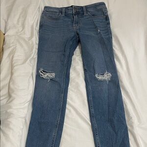 Hollister Blue Ripped Skinny Jeans